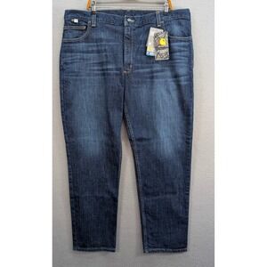 Carhartt FR Rugged Flex Relaxed 5 Pocket Tapered Jeans Mens 42x32 Blue Denim NWT